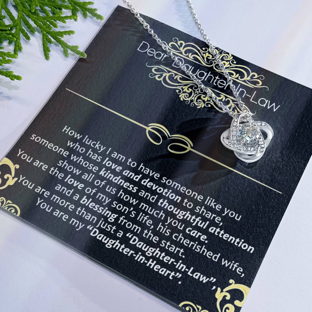 Daughter in Law Gifts Necklace - To My Daughter In Law Necklace From Mother In Law On Wedding Day Gifts For Daughter in Law Necklace Pendant Jewelry with Message Card and Gift Box For Daughter