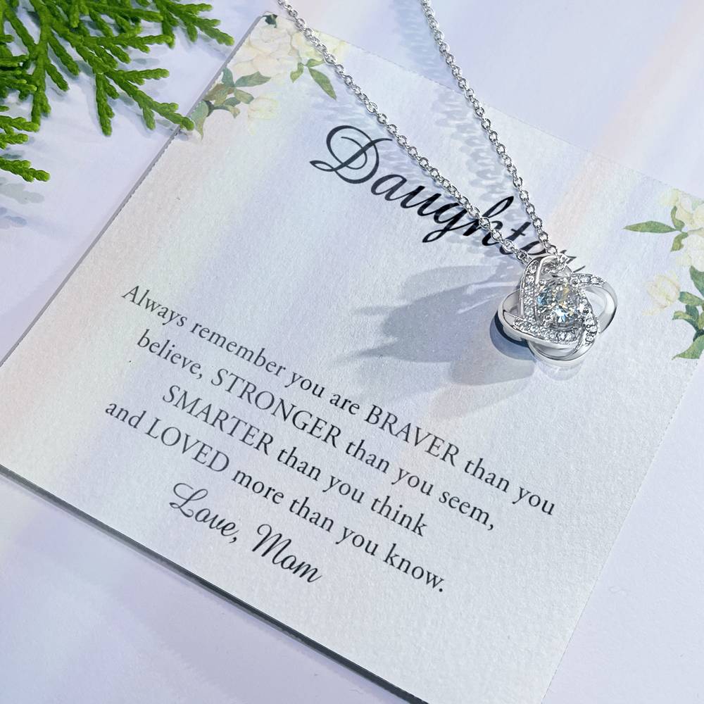 To My Daughter Necklace from Mom, Mother To Daughter Necklace Pendant Personalized Gift Necklace For Daughter On Birthday Gift Anniversary, Graduation Necklace Daughter Jewelry for Girls