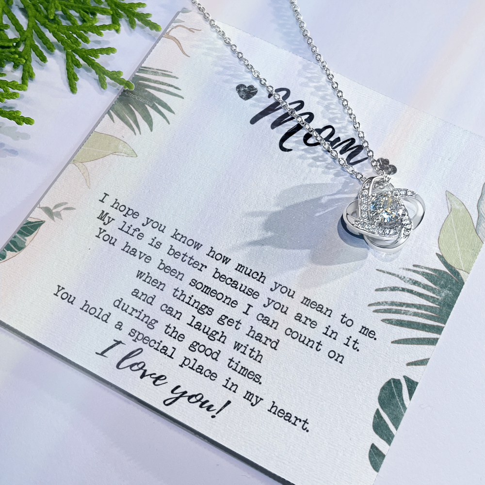 Mothers Day Necklace Gift, Gift Necklace for Mom, To My Mom Love Knot Necklace From Daughter, Mother And Daughter Gift Necklace, Jewelry Gift For Women, Mother Gift Necklace I Love You