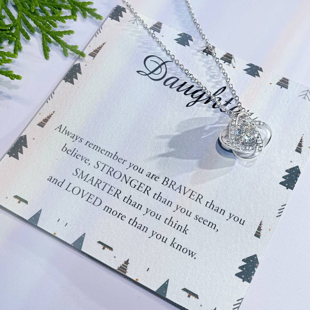 To My Daughter Merry Christmas Necklace Gift for Daughter Christmas Jewelry for Daughter Christmas Pendant Card Gift for Daughter Xmas Gift Necklace Jewelry Gift For Girls, Little Girl