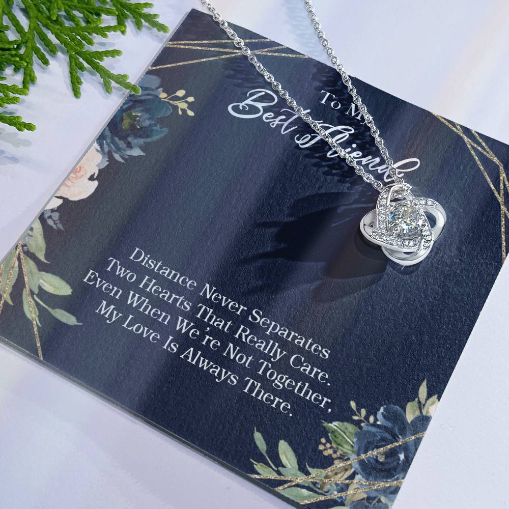To My Best Friend Necklace From Friend, Love Knot Pendant for Friendship Gifts Best Friends, To Best Friend Love Knot Necklace Gift for Bestie Jewelry Gifts for BFF Gift Jewelry for Girls Her