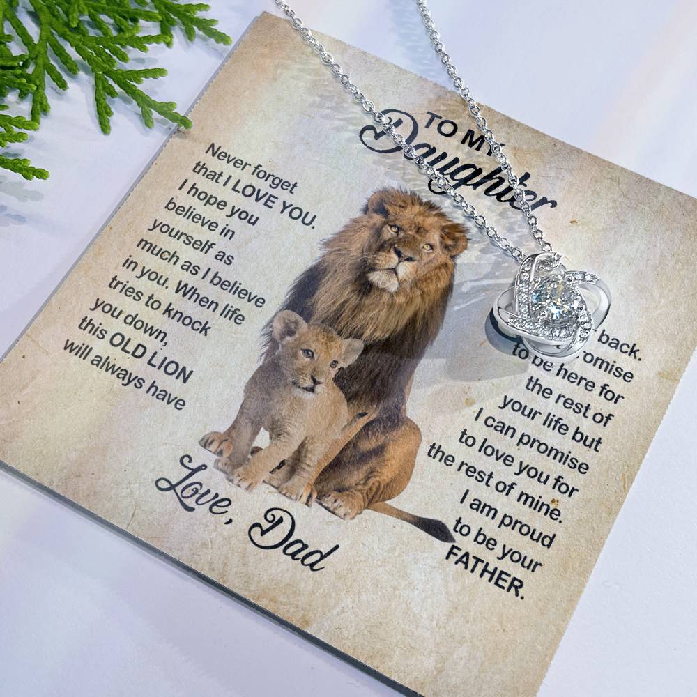 To My Daughter Gift from Dad Old Lion Necklace For Daughter Jewelry for Women