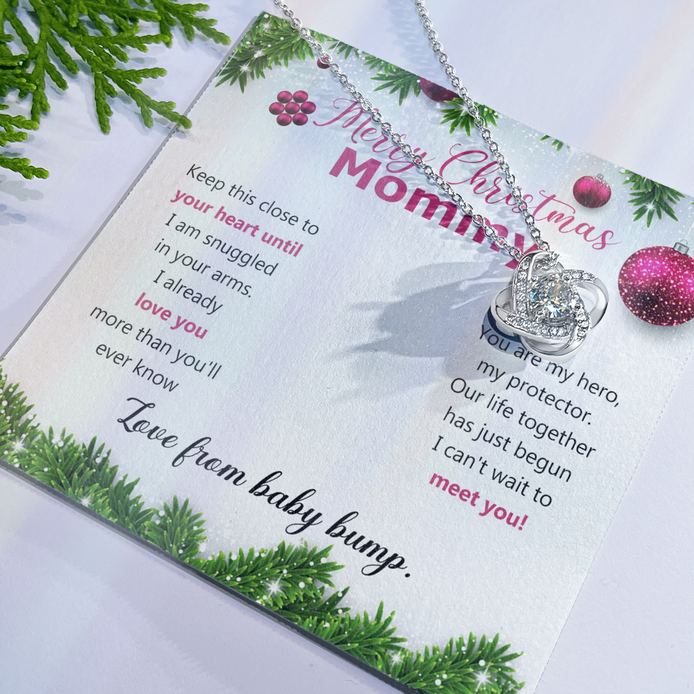 Mommy To Be Merry Christmas Present Necklace From Baby Bump First time mommy