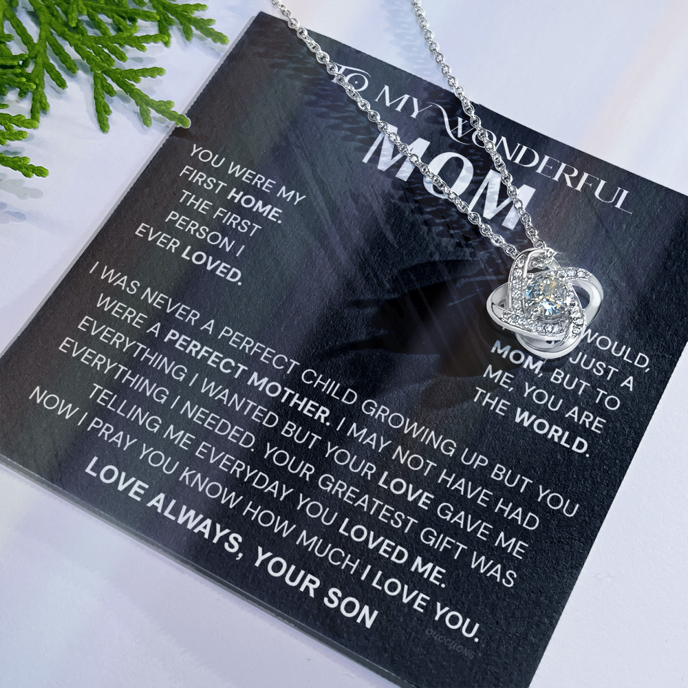 To My Mom Necklace From Son, Mother And Son Necklace Gift For Mom, Jewelry For Women, Wonderful Mom Gift Necklace, Gifts for Women, Birthday Mother's Day Wedding Valentine Christmas Jewelry Gifts