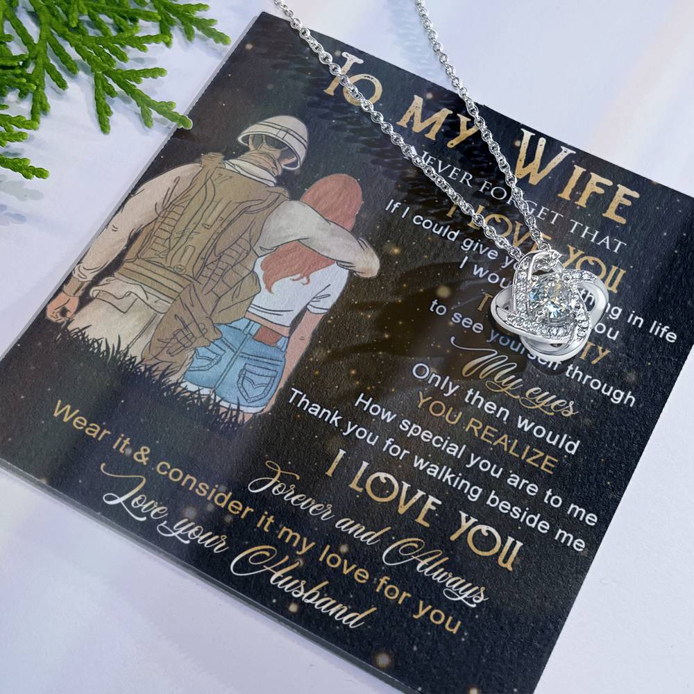 Soldier Necklace Husband To Wife - To My Wife Necklace Gift From Husband On Anniversary, Army Gift Necklace, Military Gift For Wife, Never Forget Necklace Gift For Wife, Jewelry Gift For Women