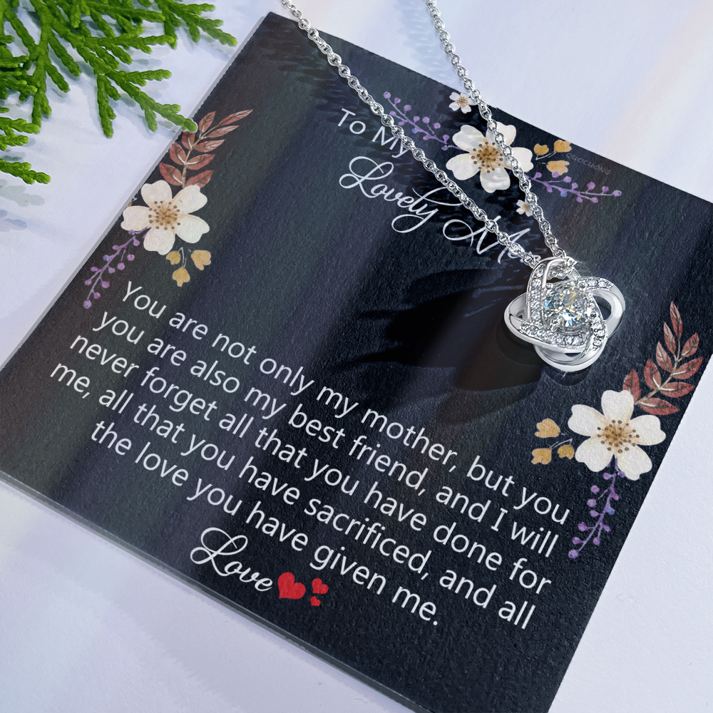 Lovely Mom Necklace, To My Mom Necklace From Daughter Gift For Mom On Birthday Gift Anniversary, Mother' Day Wedding Day Necklace Gift For Mom, Lovely Mom Jewelry Gift For Women, Mom Gift Necklace