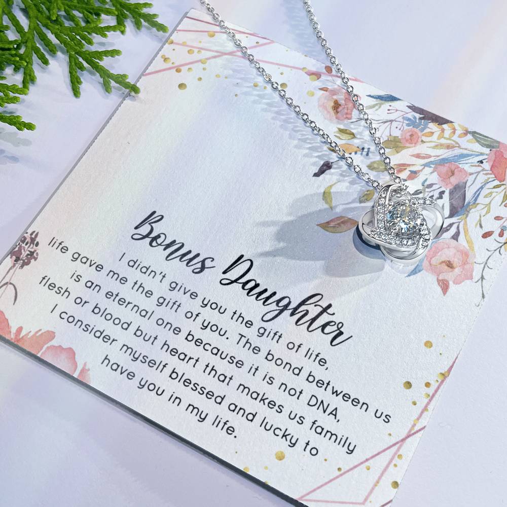 To My Bonus Daughter Necklace From Bonus Mom Jewelry Bonus Daughter Gift From Bonus Mom,Birthday Gift, I Love You Necklace Daughter Gifts Pendant Includes Gift Box Jewelry Gift For Girls