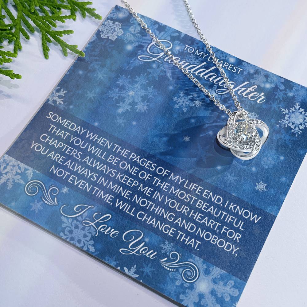 Granddaughter Love Knot Necklace - To My Dearest Granddaughter Necklace From Grandma Grandmother, I Love You Necklace Christmas For Granddaughter, Gift Necklace For Granddaughter Christmas Necklace