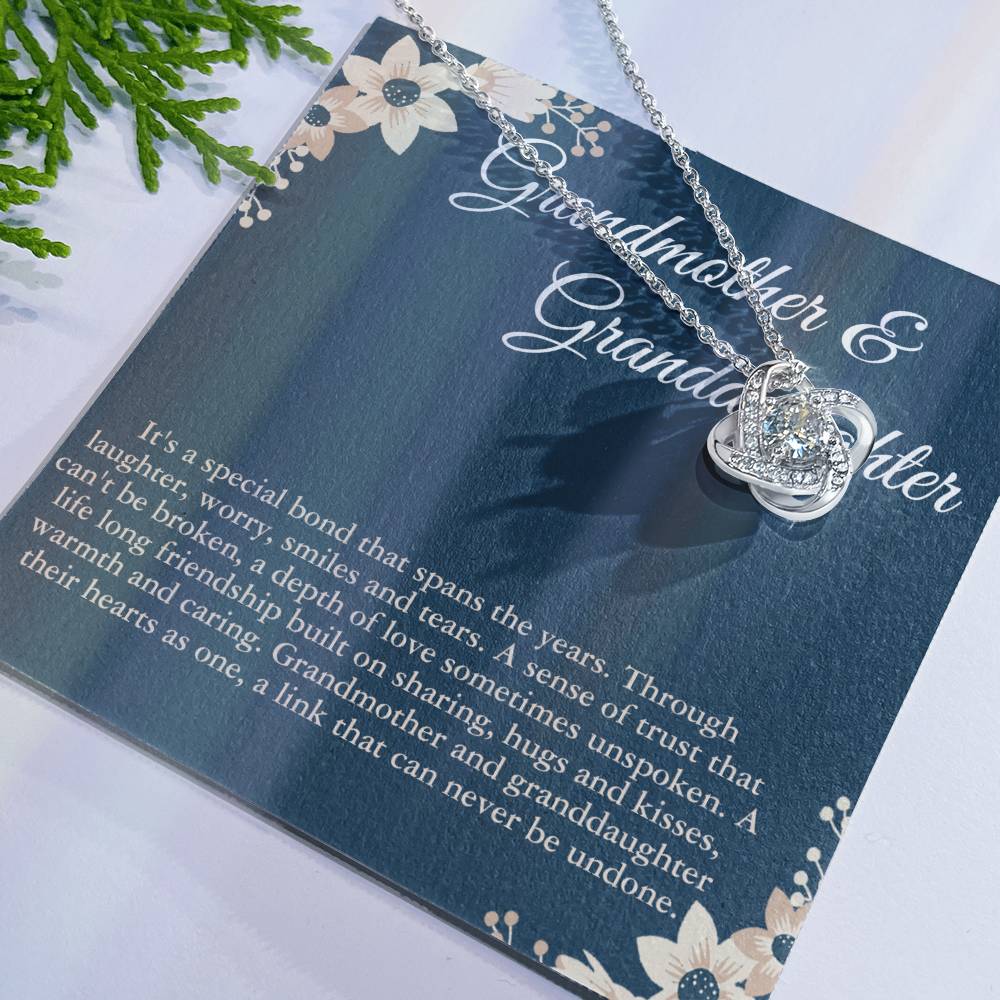 Love Knot Necklace For Granddaughter And Grandmother - To My Granddaughter Necklace From Grandma, Grandmother Gift Necklace On Birthday Gift Graduation Gift, Christmas, Jewelry Gift For Girls