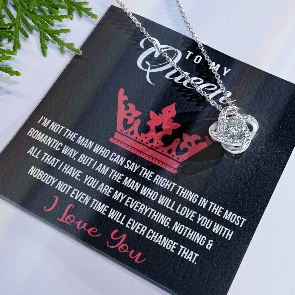 To My Queen Love Knot Necklace, Gift For Wife Girlfriend Soulmate Future Wife From Boyfriend, Husband, Girlfriend Gift Necklace - Jewelry Gift For Girls, Love Knot Pendant Gift For Girlfriend, Soulmate