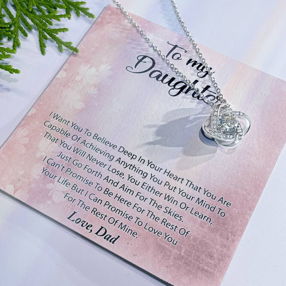 To My Daughter Necklace Gift From Dad, Deep In Your Heart Necklace For Daughter Present Gift On Graduation Birthday Christmas Father And Daughter Jewelry Gift for Girls, Her, Step Daughter Necklace