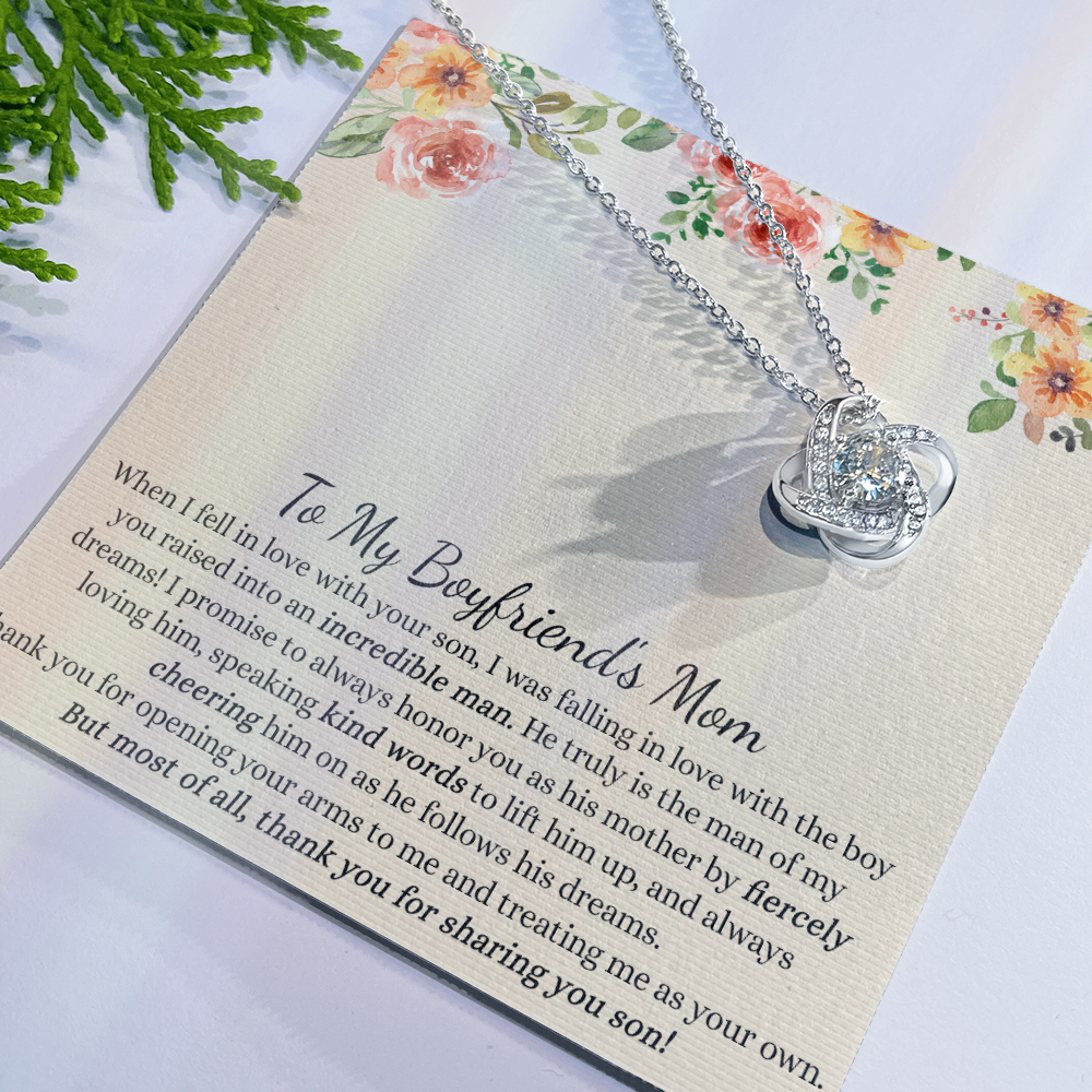 To My Boyfriend's Mom Necklace From Girlfriends Mom, Presents for Mom Necklace for Women, Boyfriends Mom Necklace Gift On Birthday Gift, Christmas, Anniversary, Mother's Day Necklace Gift for Bf Mom