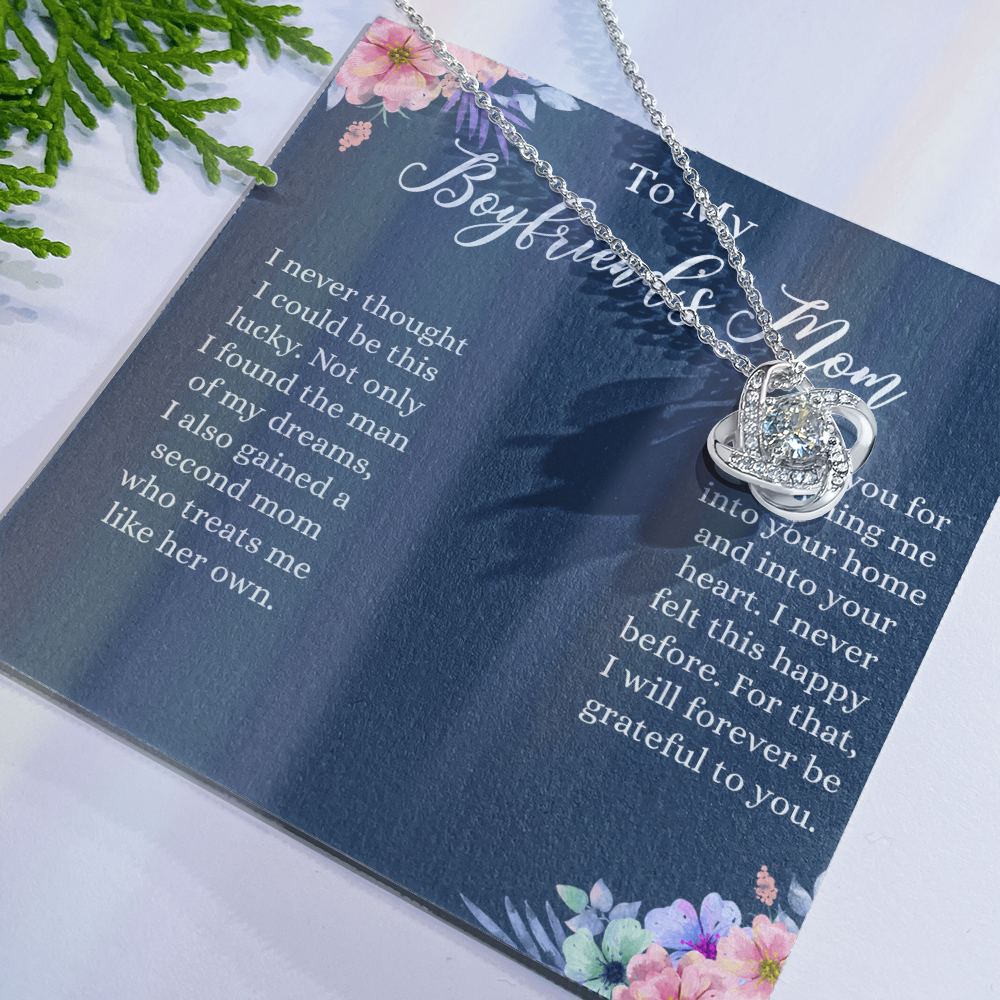 To My Boyfriends Mom Necklace From Girlfriend, With Message Card And Box Gift For Boyfriends Mom, Jewelry For Women, Mother And Girlfriend Gift Necklace On Mothers Day, Christmas, Anniversary