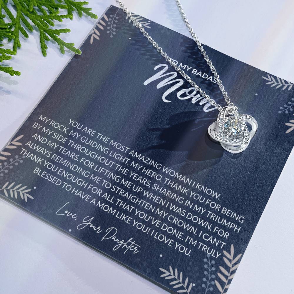 To my Badass Mom Necklace from Daughter Gift for Mother’s Birthday Xmas Present