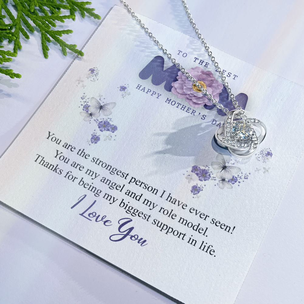 To The Best Mom Necklace From Daughter, Happy Mothers Day Necklace Gift For Mom, Mother And Daughter Love Knot Necklace Gift On Mother's Day Anniversary, Birthday Gift Christmas, Jewelry For Women