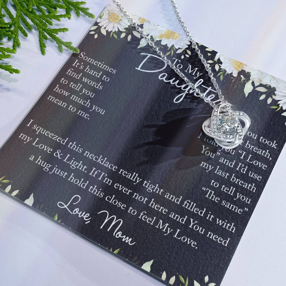 To My Daughter Necklace from Mom, Mother And Daughter Sterling Steel Necklace Gifts from Mom, Necklace for Daughter Birthday Gift Graduation Gifts from Mother To Daughter Jewelry Gift for Girls