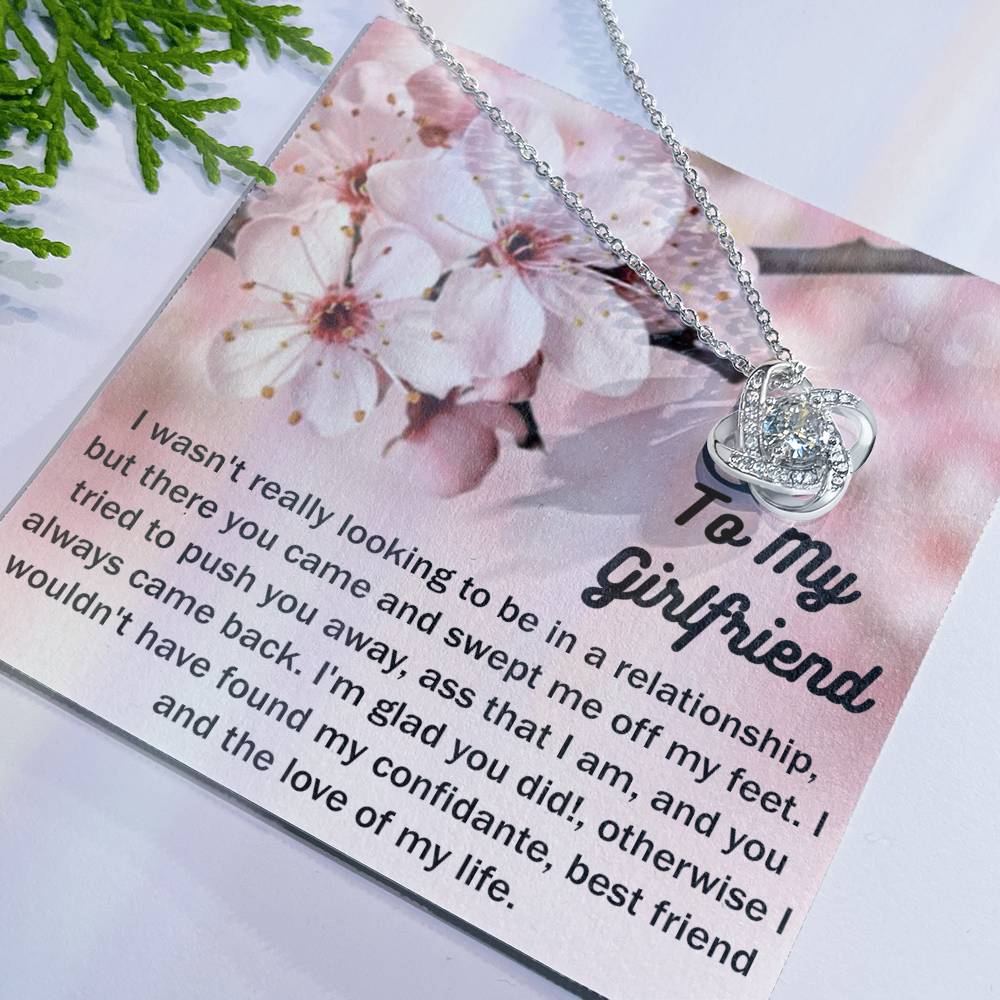 To My Girlfriend Gift From Boyfriend with Gift Box Necklace for Girlfriend From Boyfriend, Husband, Girlfriend Gift Necklace - Jewelry Gift For Girls, Love Knot Pendant Gift For Girlfriend, Soulmate