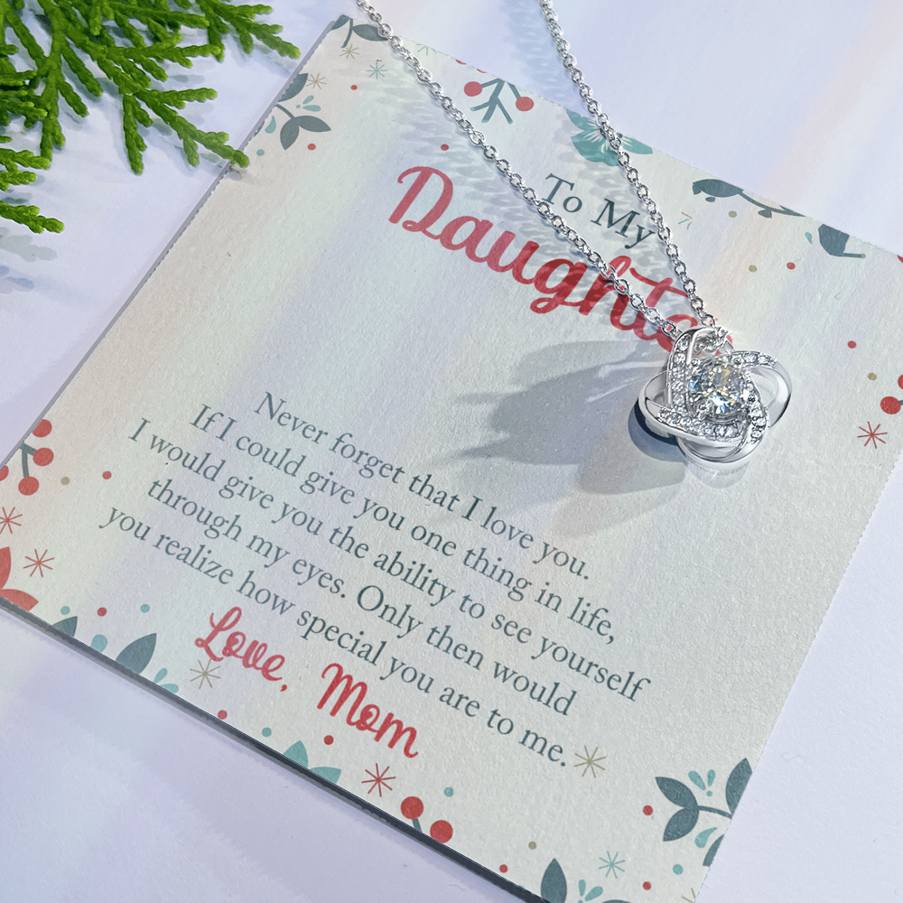 To My Daughter Necklace From Mom, Mother And Daughter Gifts Necklace For Daughters On Graduation Gift Christmas Birthday,  Jewelry Gift for Girls, Necklace For Little Girl, Bonus Daughter Necklace
