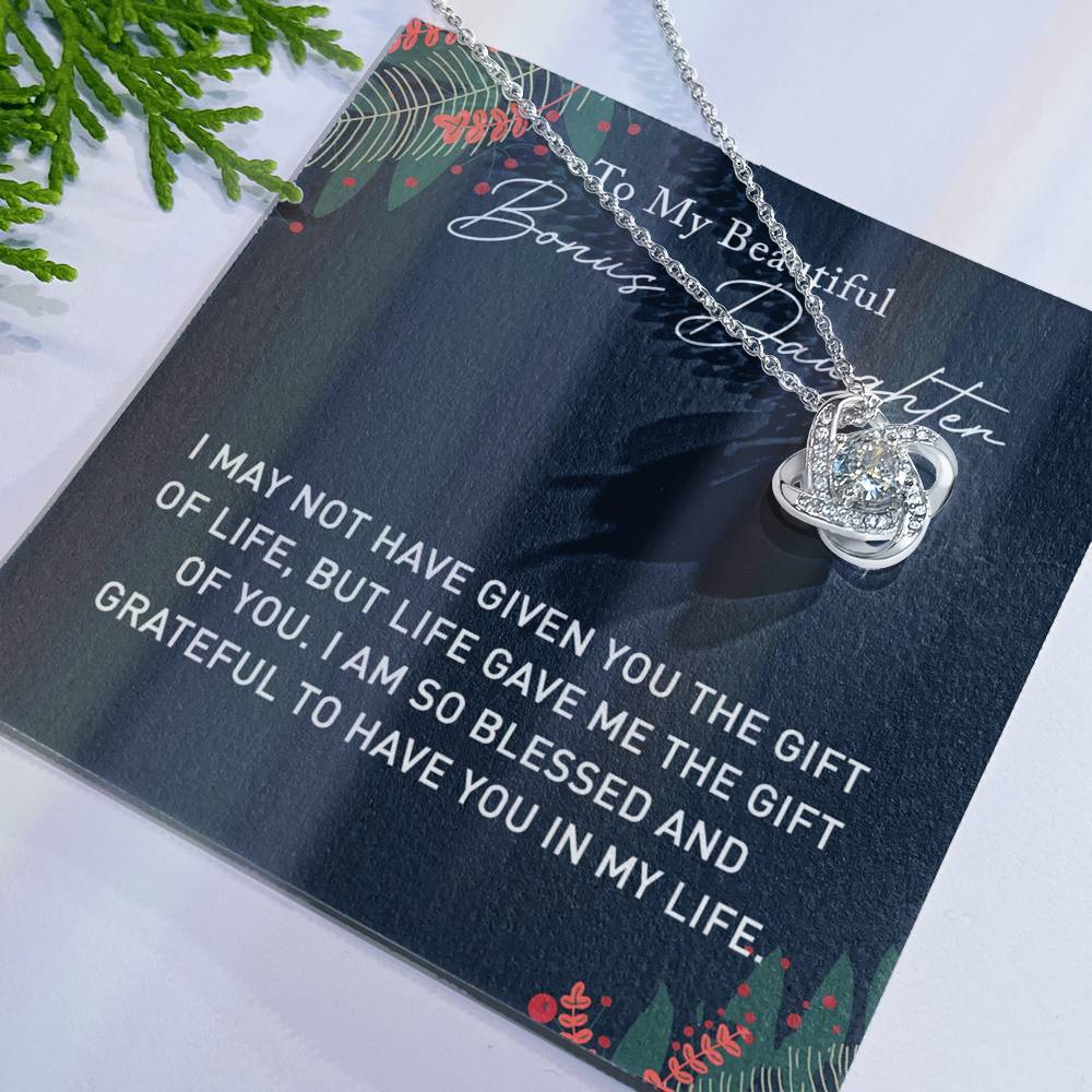 Daughter Gift Necklace, Step Daughter Birthday Gift Pendant Gift For Bonus Daughter, Mother To Bonus Daughter Jewelry Gift For Girls Her, To My Beautiful Badass Daughter Necklace From Mom