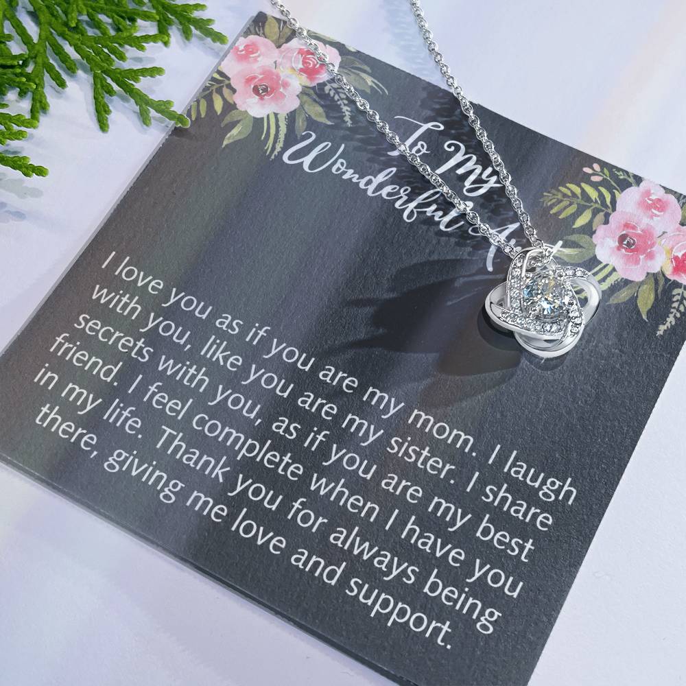 To My Wonderful Aunt Love Knot Necklace Gift From Niece Aunt Gifts Necklace for Auntie Gifts Jewelry for Aunt Birthday Gifts Best Aunt Ever Aunt Necklace from Niece Aunt and Niece Necklace