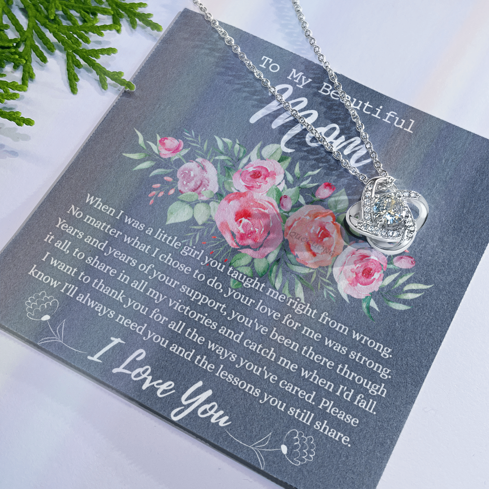 Mother's Day Necklace Gift For Her, To My Mom Necklace From Daughter, Beautiful Mom Love Knot Necklace Gift For Mom mazing Mom, Bonus Mom On Mothers Day, Anniversary, Birthday, Jewelry For Mom