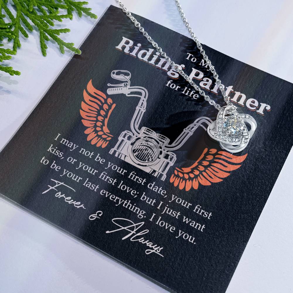 To My Riding Partner Necklace From Husband, Boyfriend Gift For Riding Partner Necklace Biker Woman Birthday Gift Anniversar Necklace for Her Romantic Girlfriend Gift Necklace Includes Message