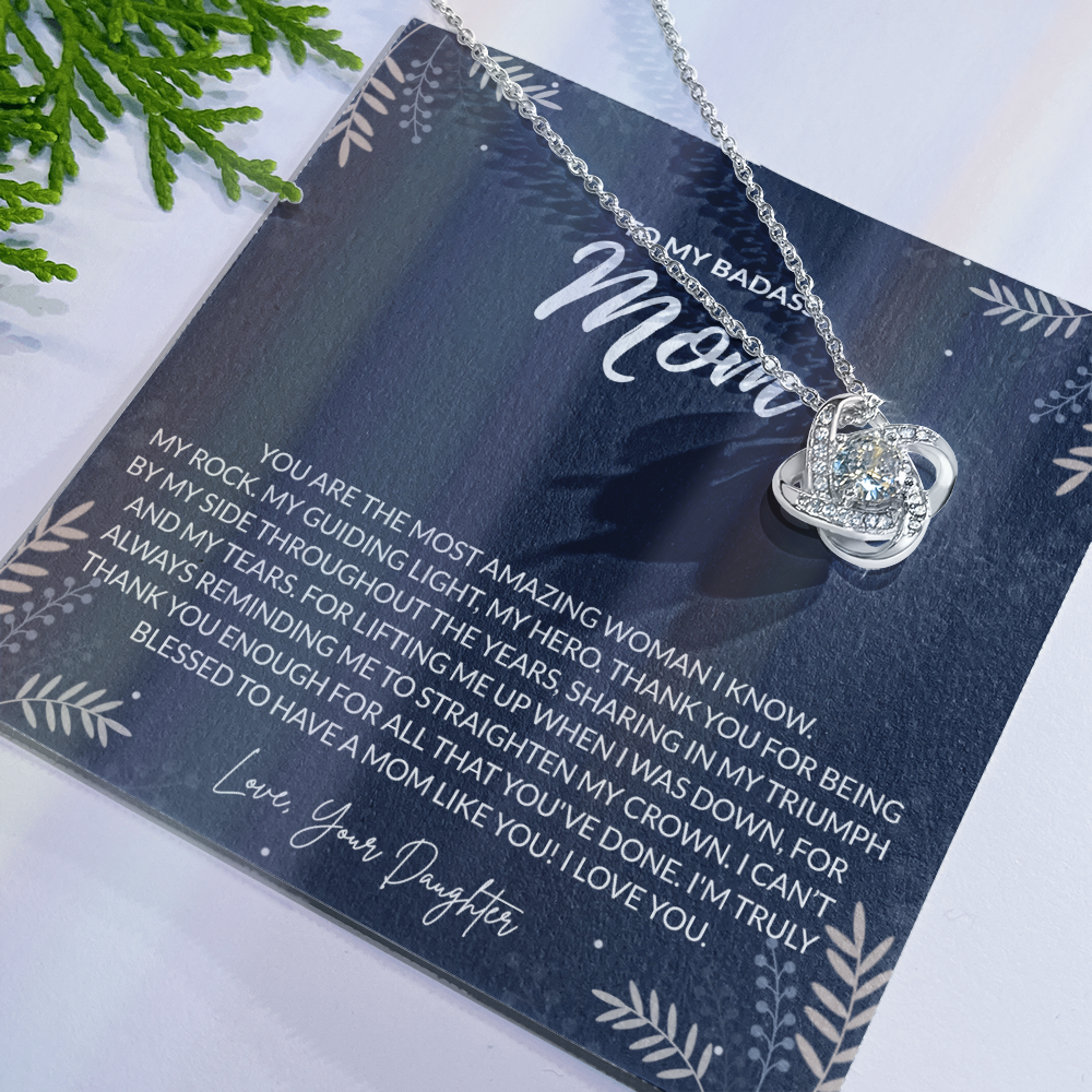To my Badass Mom Necklace from Daughter Gift for Mother's Birthday Xmas Present