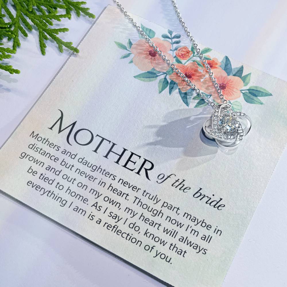 The Love Knot Necklace Mother Of The Bride, Mother Of The Bride Gift Necklace, Mother Of The Bride Gift Love Knot Pendant Necklace For Mother Of The Bride, Mother Of Bride Jewelry Gift For Women