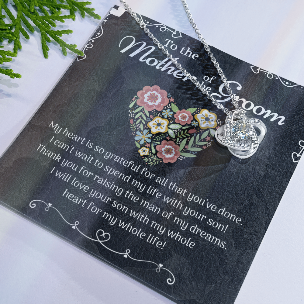 Mother of the Groom Sunflower Necklace from Bride, To The Mother of the Groom Love Knot Necklace From Son Gift For Mom, Mother Of The Groom Gift Necklace, Mom of Groom Gift Jewelry Gift For Women