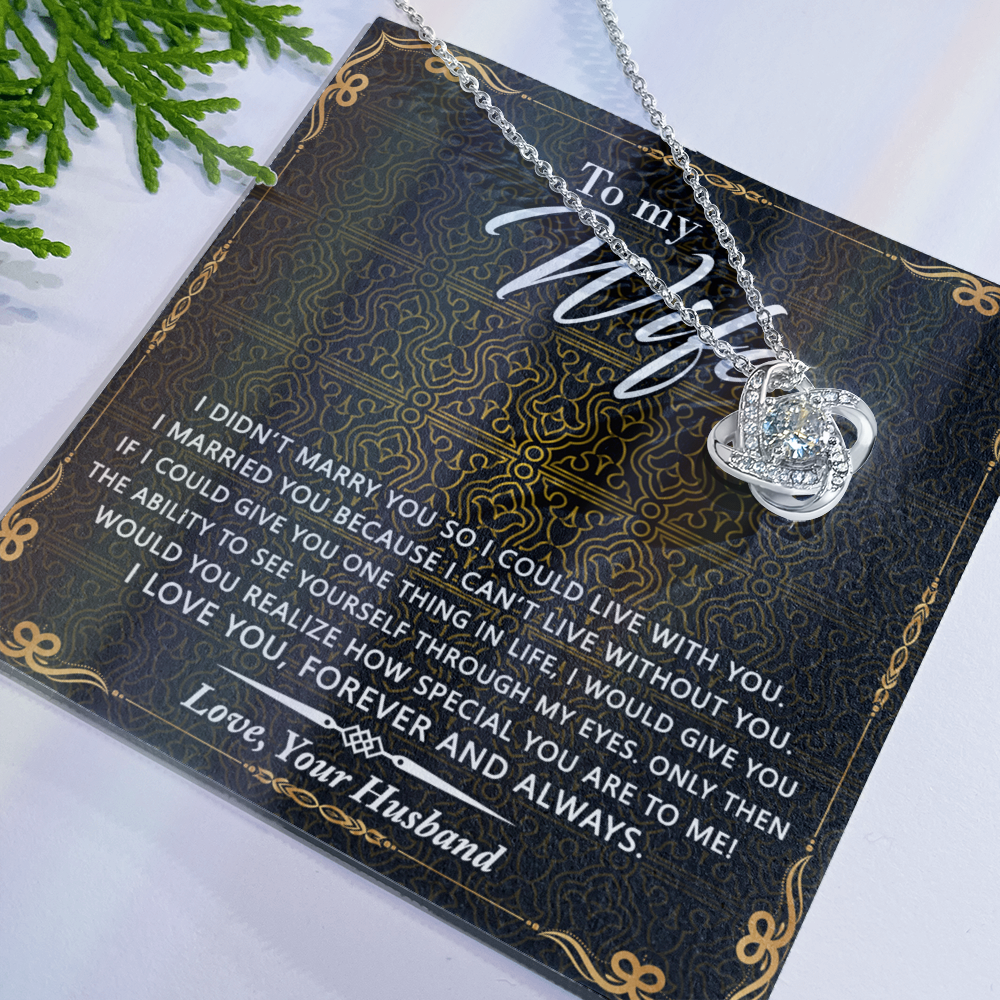 Wife Gift Necklace From Husband, Marry You Necklace, To My Wife Necklace, Wife Love Knot Necklace From Husband, Jewelry Gift For Women Badass Wife Gift Necklace Soulmate Necklace Gift From Men