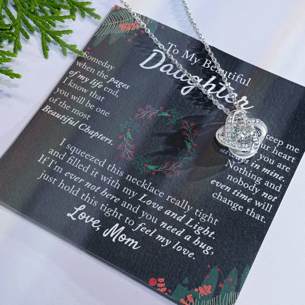 To My Beautiful Daughter Necklace, Gift From Mom To Daughter, The Love Knot Necklace, Graduation Gift, Birthday Gift, Mothers Day Necklace Birthday Gift, Jewelry Gift For Girls, Little Girl