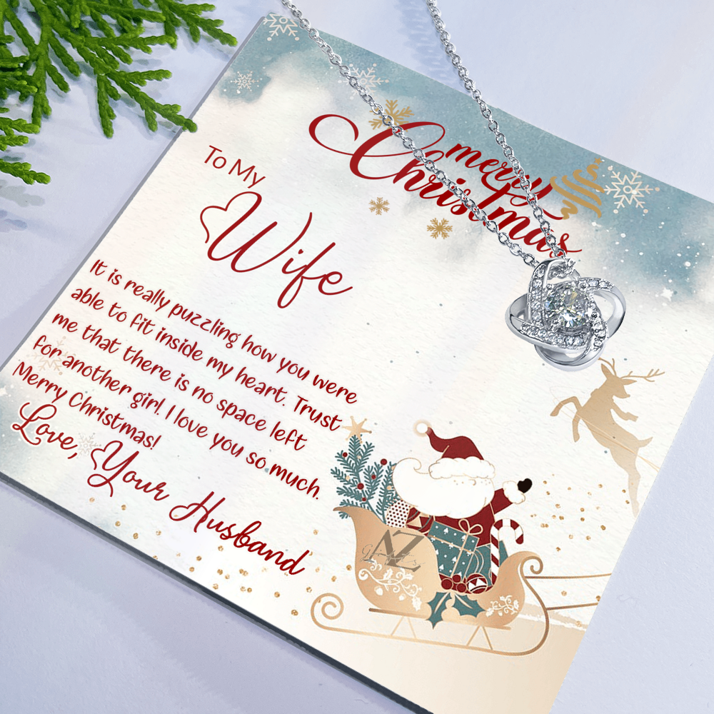 Merry Christmas Gift Necklace for Wife, Soulmate, Gift Necklace for Wife on Christmas, Valentine Day, Husband To Wife Christmas Necklace, To My Wife Necklace Gift From Husband, Wife Christmas Jewelry