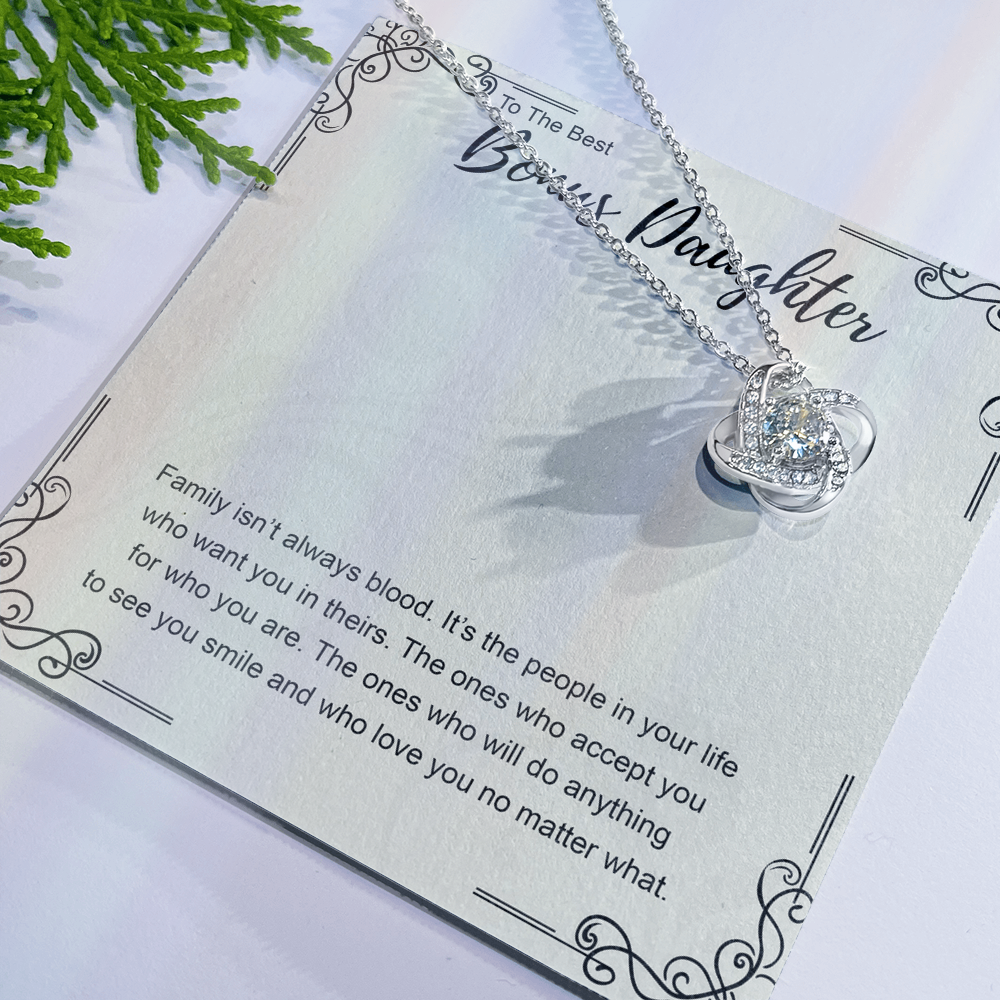 Bonus Daughter Gift Necklace, My Bonus Daughter Necklace From Bonus Mom, Stepdaughter Birthday Gift, Step Daughter Gifts from Stepmom, Wedding Gift for Stepdaughter Jewelry Gift For Girls