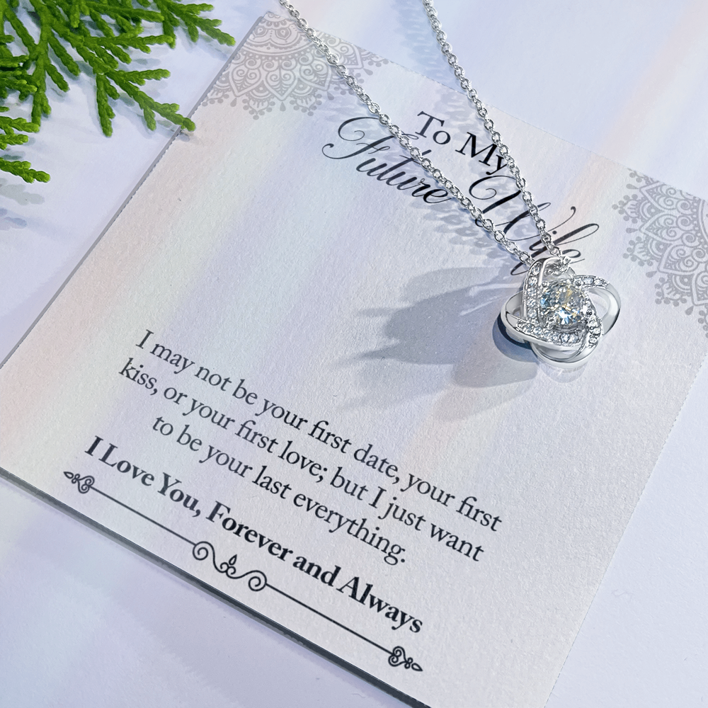 To My Future Wife Necklace From Husband, Wife Necklace For Women Love Knot Necklace Gift For Future Wife, Anniversary Necklace Gift For Wife, Soulmate Gift Necklace, Husband And Wife Necklace Sets