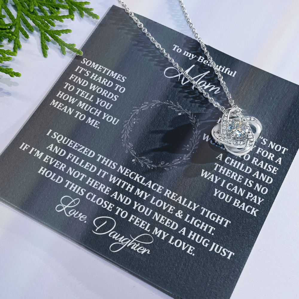 To My Beautiful Mom Necklace Gift From Daughter, Jewelry For Women Pay you Back