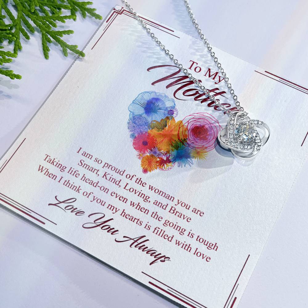 Mother Gift Necklace, To My Mother Love Knot Necklace Gift From Daughter And Mother Love Knot Pendant Gift For Mom Bonus Mom Gift Necklace Love You Always Pendant Gift For Mom Jewelry Gift For Women Love Knot Necklace 6323
