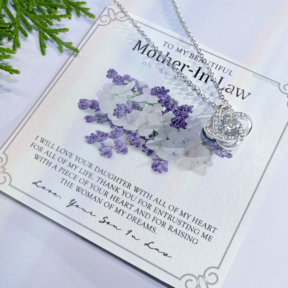 Mother In Law Necklace, My Wedding Day Necklace Gift For Mother In Law, To My Beautiful Mother In Law Necklace From Son In Law, My Heart My Life Necklace Gift For Mother, Mother In Law Gift Necklace