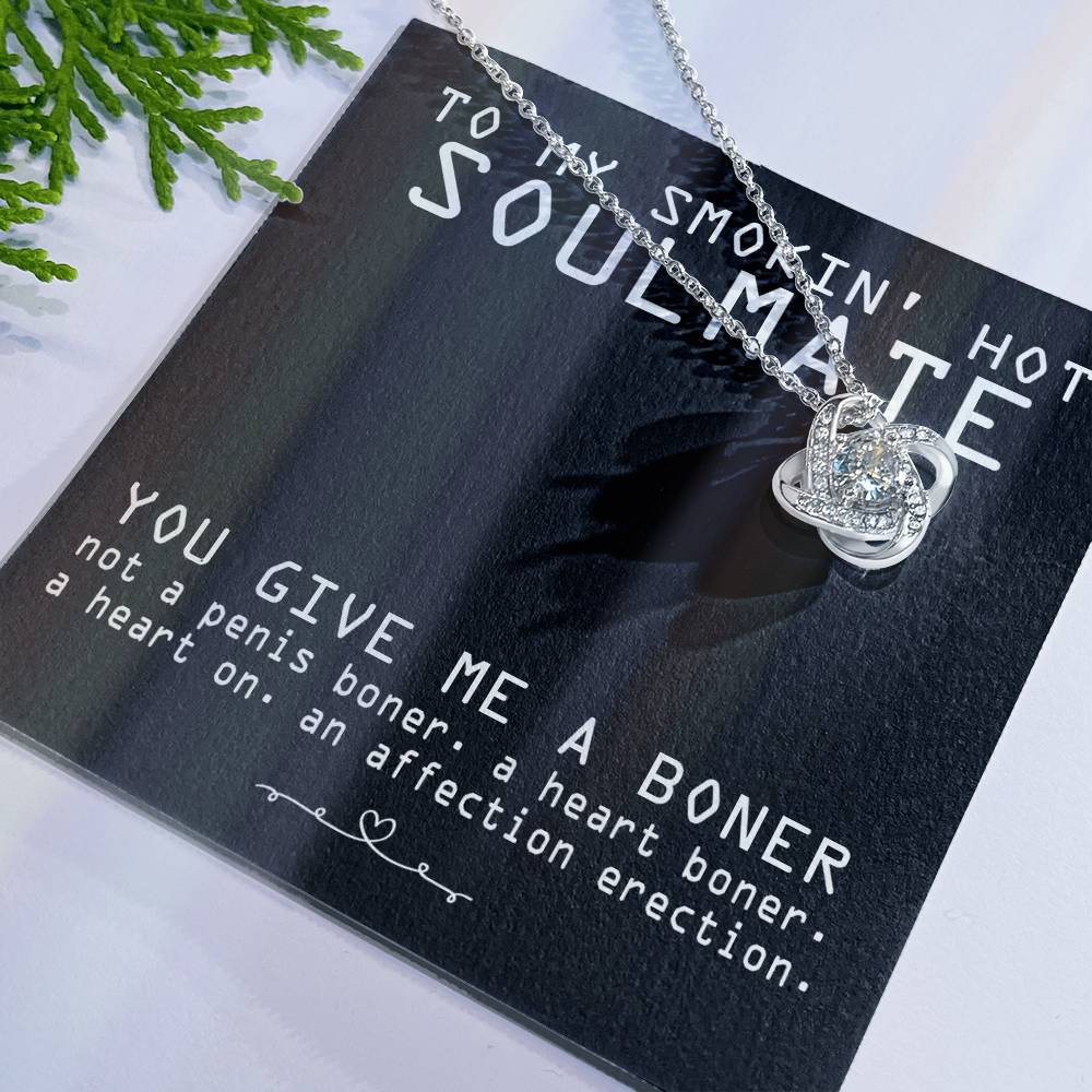 To My Smokin' Hot Soulmate Necklace From Husband, Boyfriend To Soulmate Gift for Fiancee Wife Smokin' Hot Birthday Present Xmas Gift Necklace for Her Romantic, Girlfriend Gift Necklace Message
