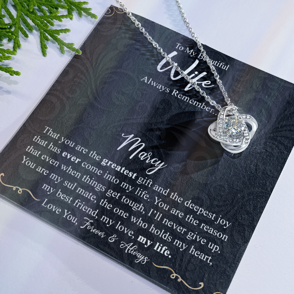 Personalized Necklace For Wife, To My Beautiful Wife Gift Necklace From Husband, Custom Name Necklace Gift For Wife, Always Remember Necklace Gift For Wife, Jewelry Gift For Women, Soulmate Gift