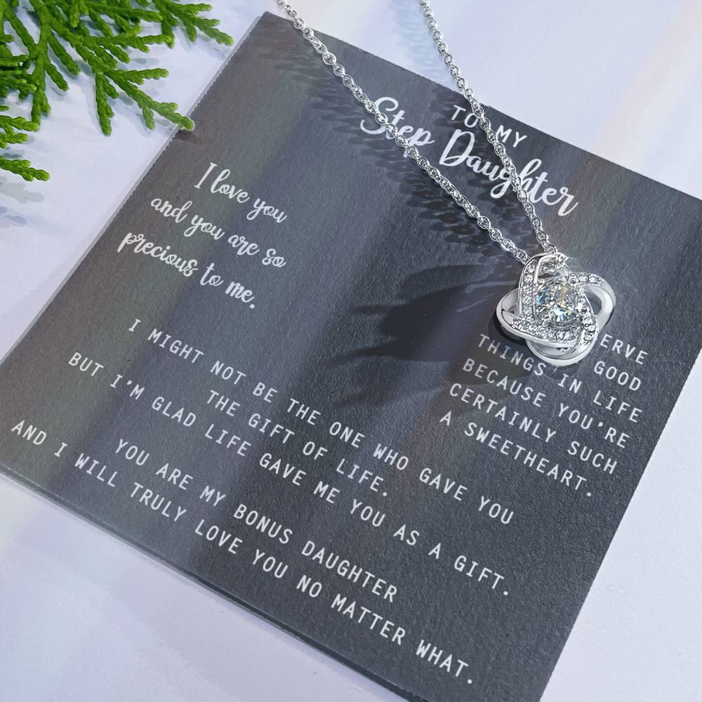 Bonus Daughter Gifts Necklace- Stepdaughter Gift From Stepmom, Daughter Necklace From Unbiological Mom, Step Daughter Gifts From Stepmom, To My Stepdaughter Necklace On Your Graduation Day Necklace