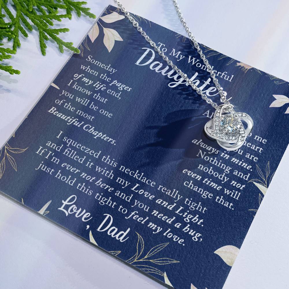 To My Daughter Necklace for Daughter Gift From Dad Father To Daughter Gift for Daughter Jewelry Meaningful Card Personalized Necklace For Daughter Jewelry Gift For Girls, Little Girl, Her