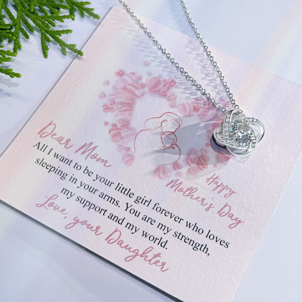 Mother And Daughter Necklace, To My Mom Necklace From Daughter, Happy Mother Day Necklace Gift For Her, Dear Mom Necklace, Your Littler Girl Necklace For Mom On Mother's Day, Anniversary, Christmas