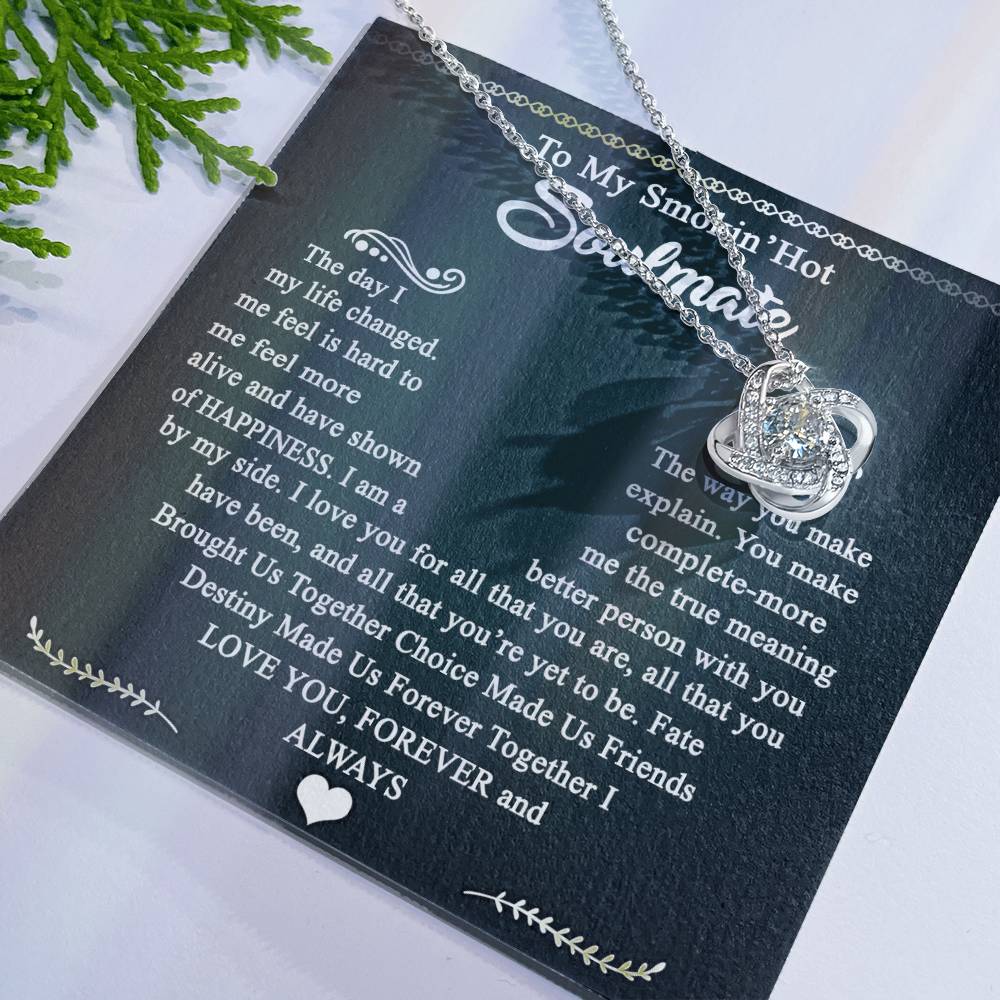 To My Smokin Hot Soulmate Necklace Gift From Husband, Luxury Jewelry For Wife, Girlfriend, Couples Gifts Neckalce, Soulmate Necklace Gift On Christmas Wedding For Her, Jewelry Gift For Women