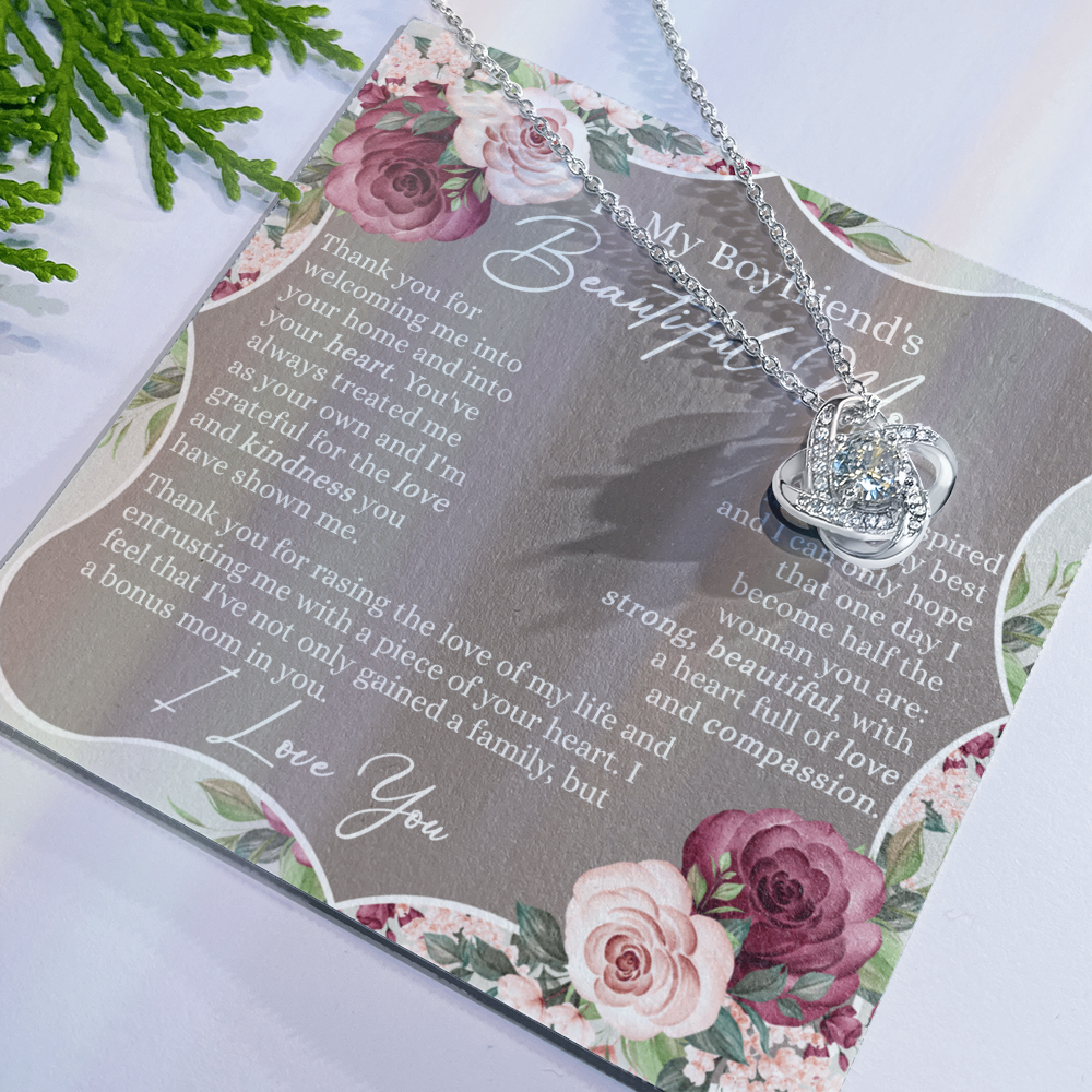 To My Boyfriend's Mom Necklace From Girlfriend, Gift Necklace To My Boyfriend's Beautiful Mom Necklace For Her, Jewelry For Women, Gift Necklace For Boyfriend's Mom On Mother's Day, Anniversary