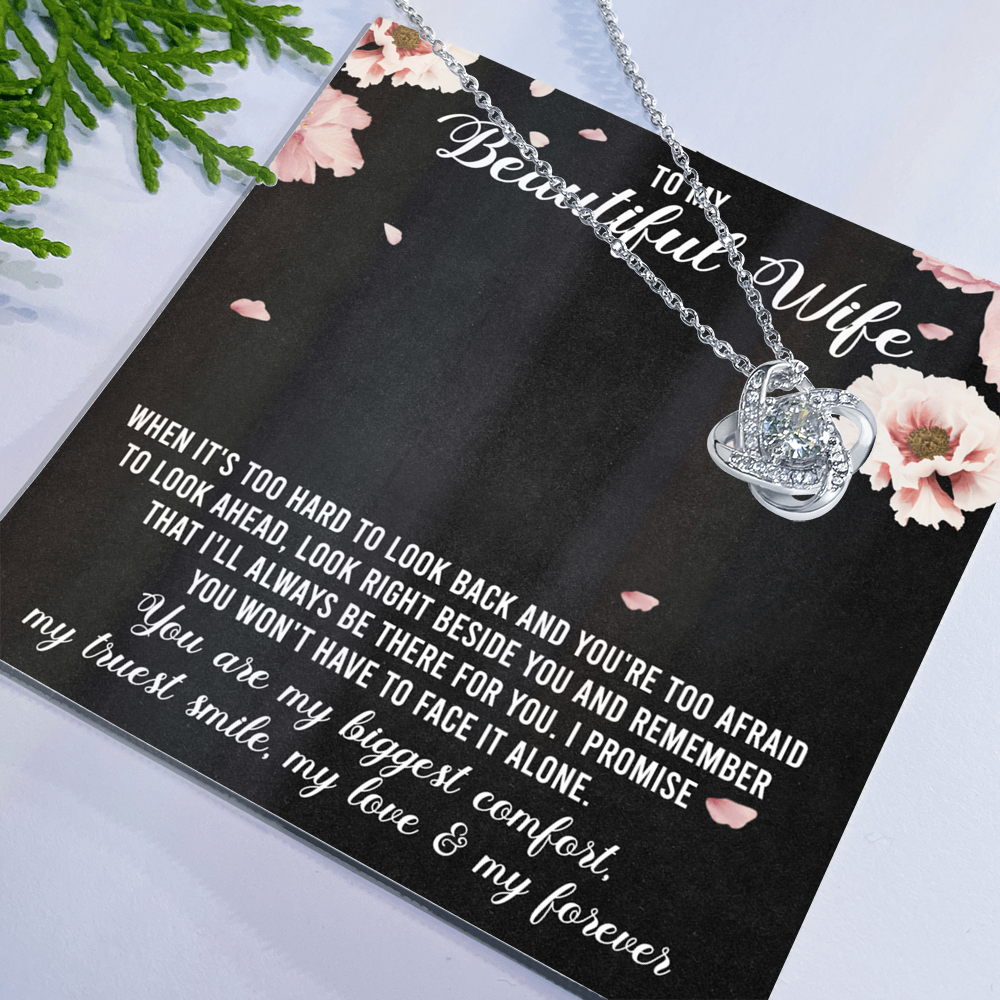Gift Necklace For Wife Romantic Pendant, Wife Gift Necklace Ideas, To My Smoking Hot Wife Necklace From Men, Message Card and Gift Box For Wife, To My Beautiful Wife Necklace From Husband To Wife