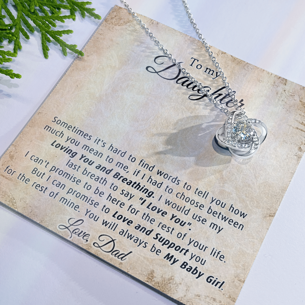 Gifts Necklace for Daughter, To My Daughter Necklace From Dad, Daughter Gift for Christmas, Birthday, Wedding, Graduation Gift Father And Daughter Necklace With Message Card and Gift Box
