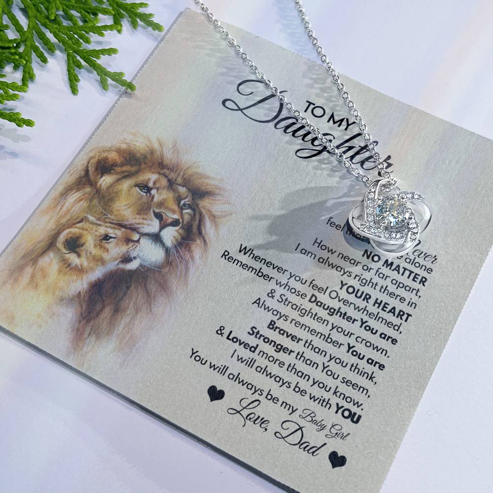 To My Daughter Gift from Dad Old Lion Necklace For Daughter Jewelry for Women