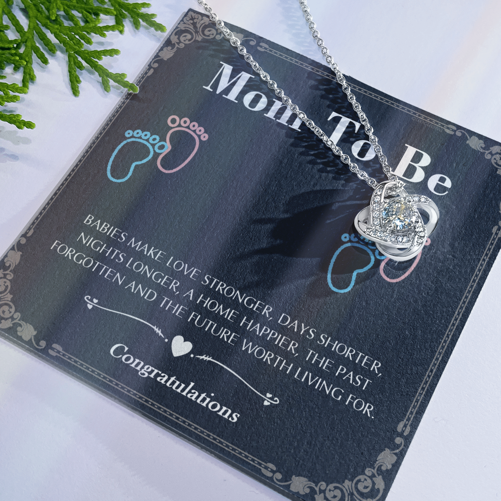 Mom To Be Love Knot Necklace Mom Gift, Gift For New Mom,First Mother's day Gift