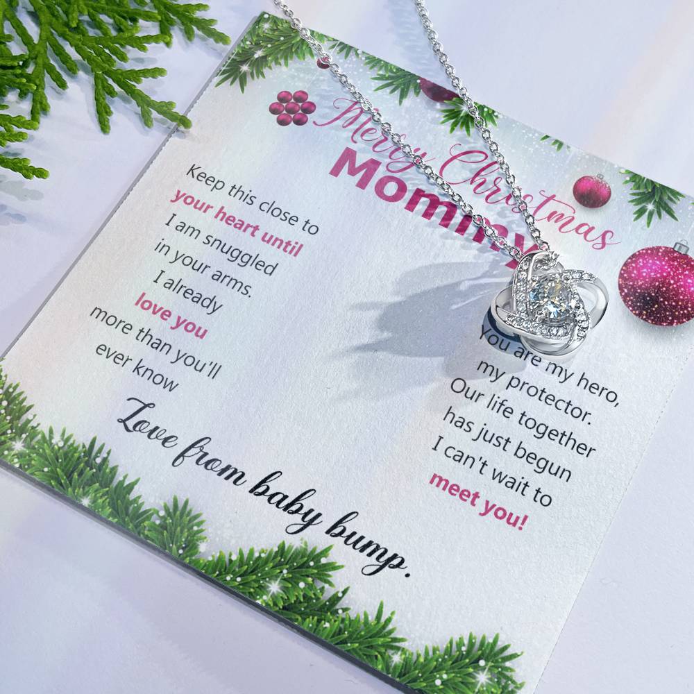 Mommy To Be Merry Christmas Present Necklace From Baby Bump First time mommy