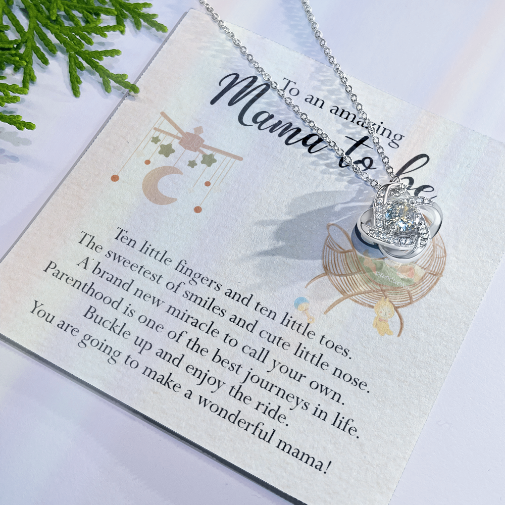 To An Mama To Be Gift Necklace, To An Amazing Mama To Be Love Knot Necklace For New Mom Expecting Mom Mother's Day Gift Idea Necklace For New Mom, Mama To Be Gift Necklace Jewelry Gift for Women